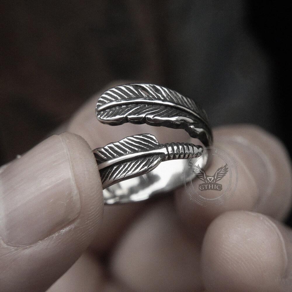 Feather Stainless Steel Ring