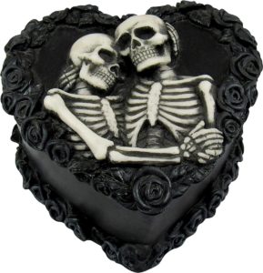 Gothic Skeleton Lovers Embracing Jewelry Box