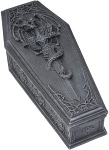 Gothic Dragon Sword Coffin Keepsake Jewelry Box
