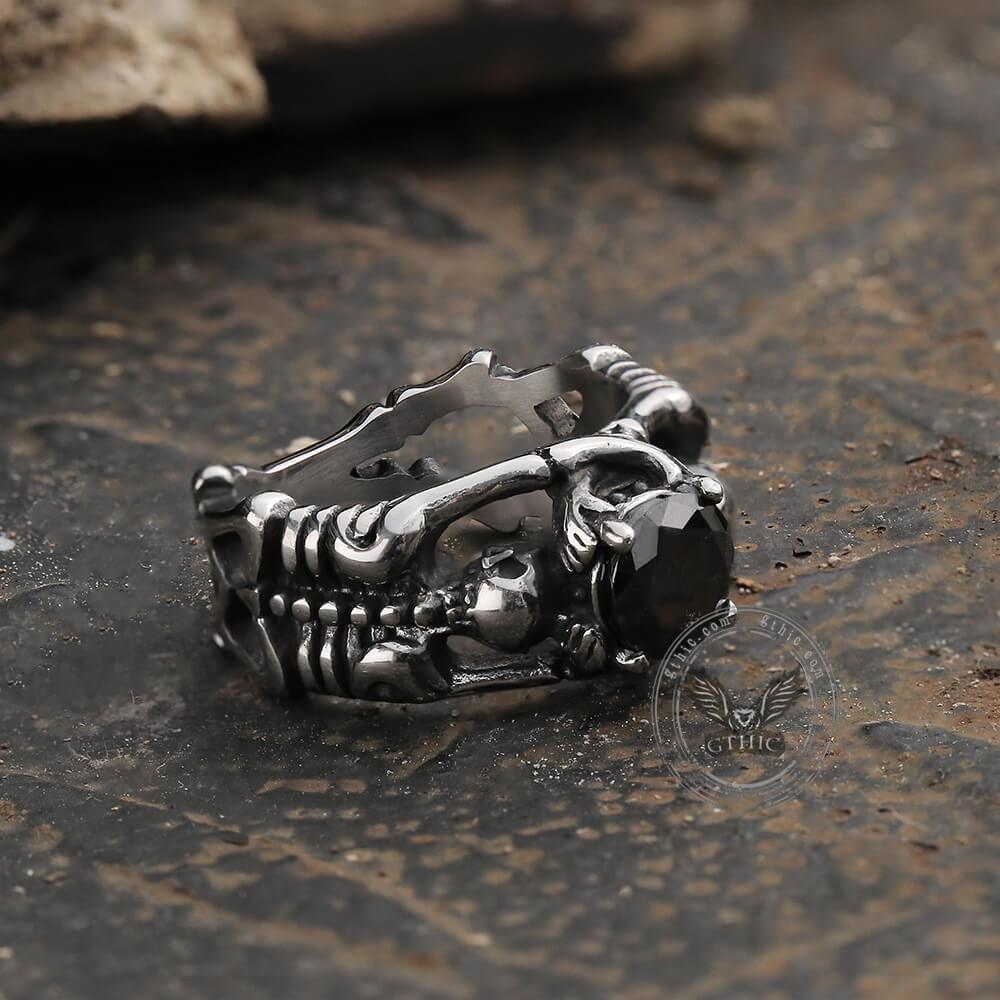 Pearl Skull Ring ''Be My Queen'' with Crown 2 Pieces Silver Rings Gift –  VermeerJewelry